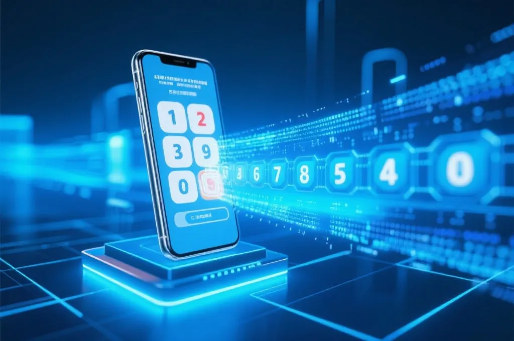 数据流动、智能设备自动推送开奖号码，科技感十足